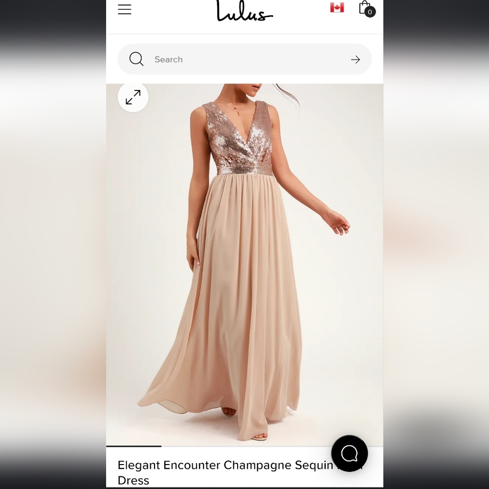 NWT- Lulus Champagne Maxi Dress